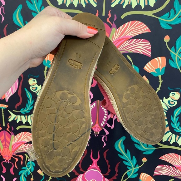 Coach pink Cassidy espadrille leather flats tassel - Picture 4 of 6